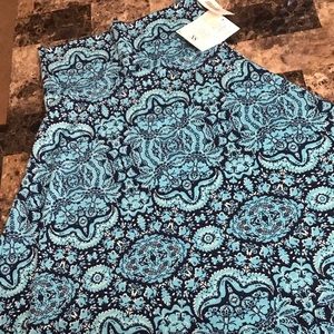 XS Lularoe Azure Skirt! Blue Damask-like pattern.
